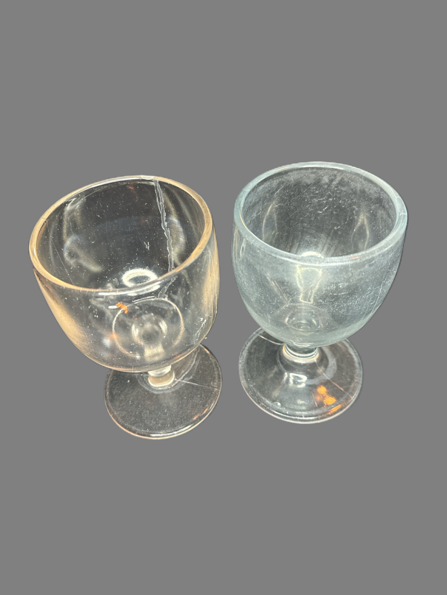 Pair of Water Goblets Glasses Not the Same