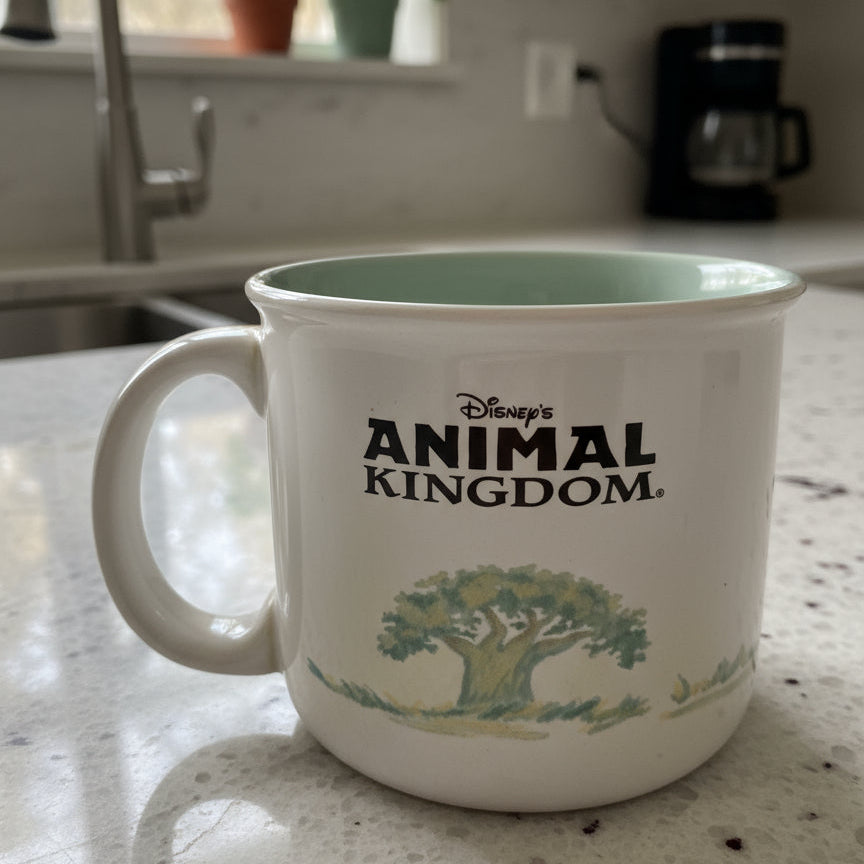 Nice Kitty, Kitty, Kitty! Mickey Mouse Disney's Animal Kingdom Coffee Cup Mug 3.5" Tall