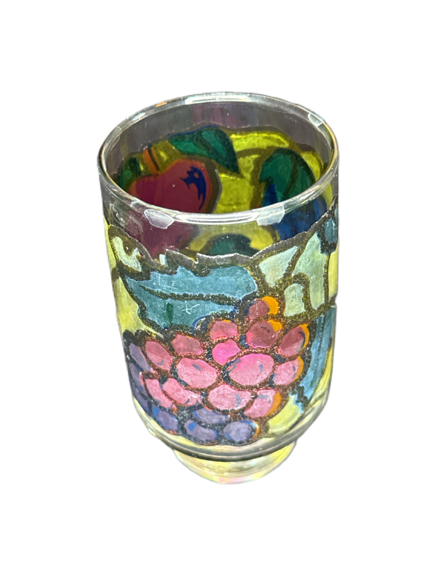 One Libbey Stained Glass Tumbler 14oz 5.5" Tall