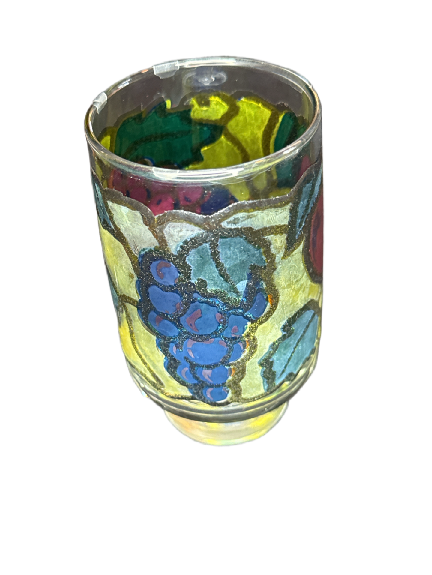 One Libbey Stained Glass Tumbler 14oz 5.5" Tall