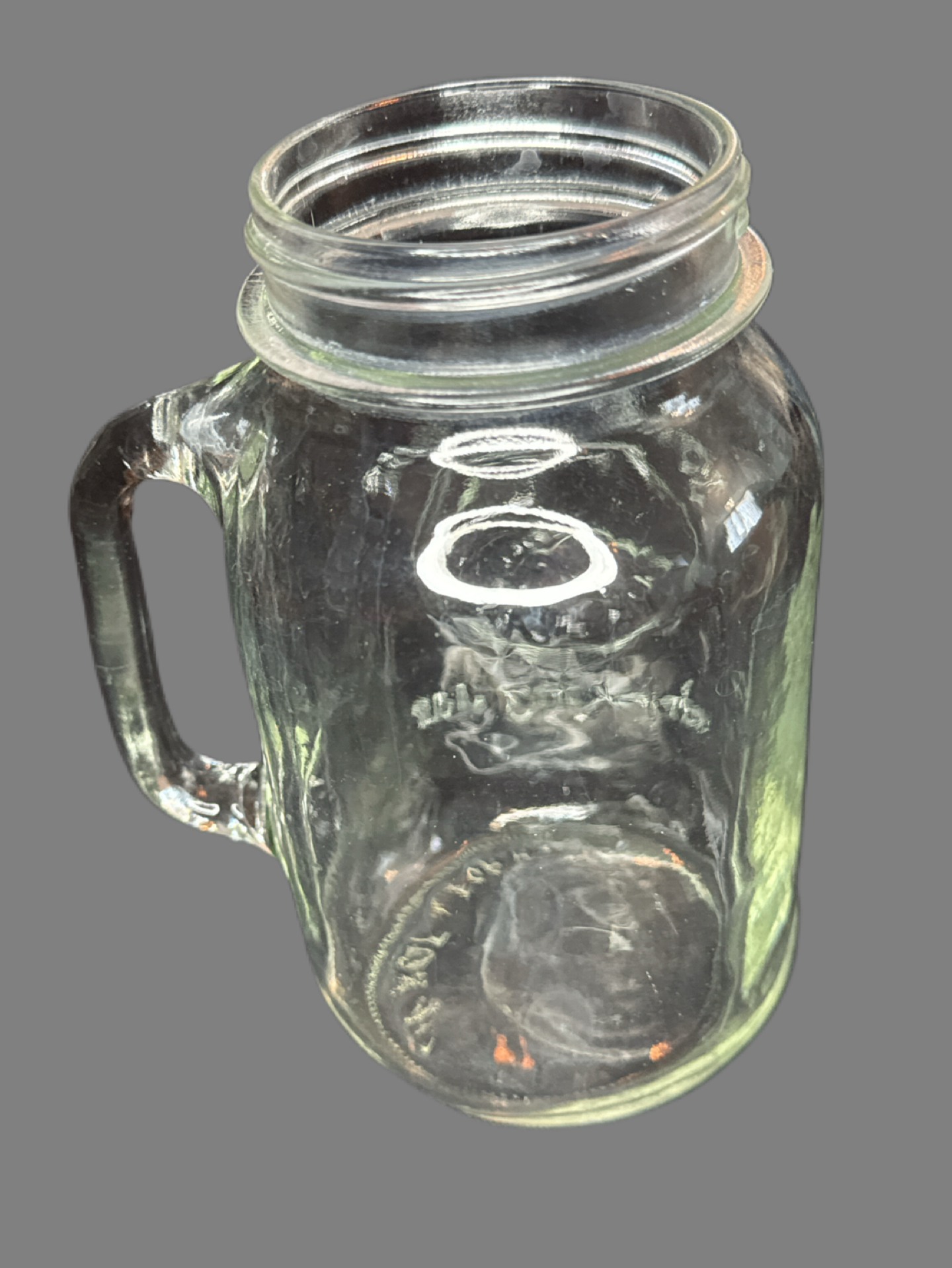 Golden Harvest 28oz Drinking Glass Jar with Handle 6.5" Tall Clear Glass