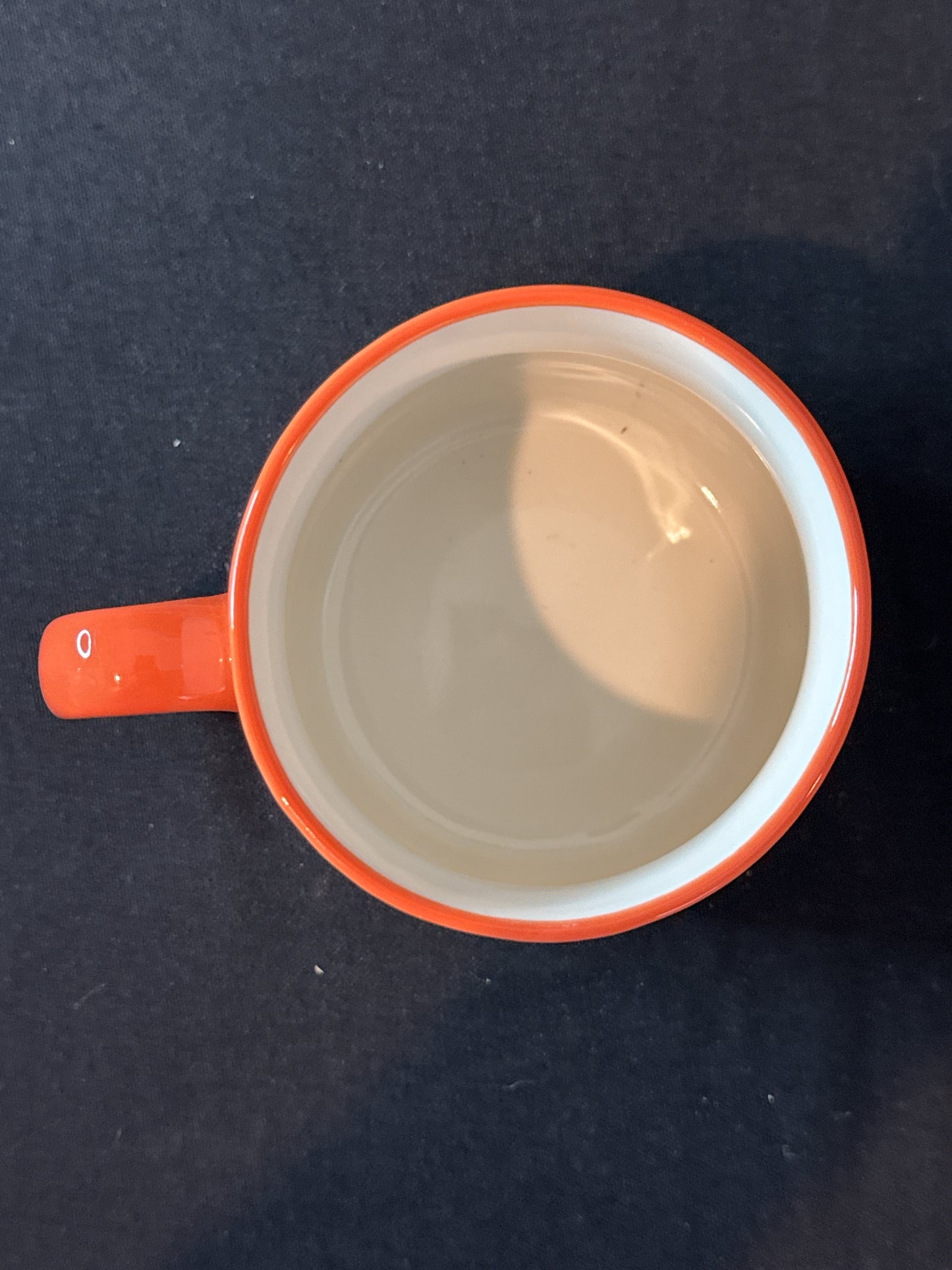 Drink Up Witches Black Speckled Mug Orange Rim & Handle Coffee Mug Cup 4 1/8" Tall New