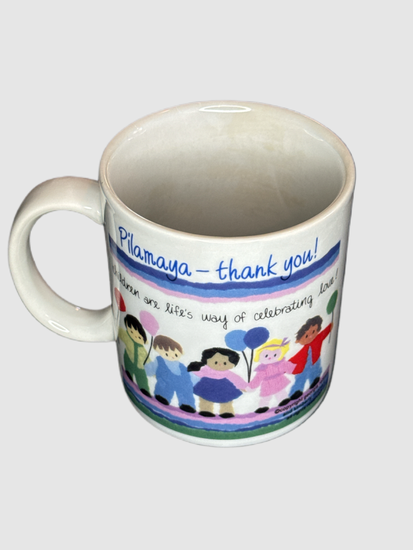 Vintage Ceramic Pilamaya Thank you Coffee Mug St. Joseph's Indian School SD