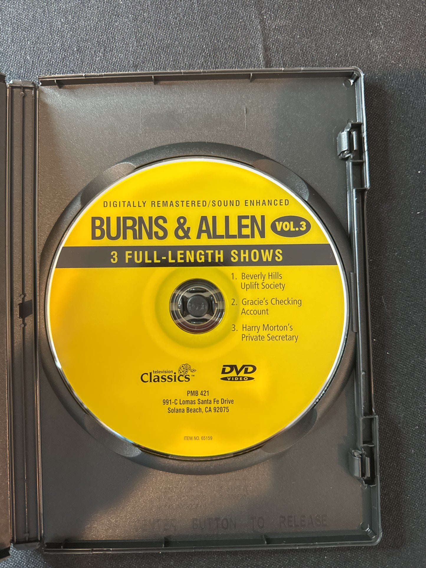 George Burns & Gracie Allen 3 Full Length Shows DVD