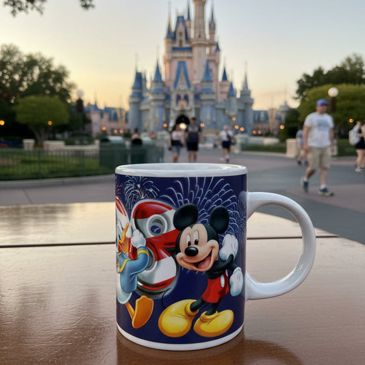 Jerry Leigh Disney Mickey & Friends 2008 Celebration Coffee Mug Cup 3.75" Tall