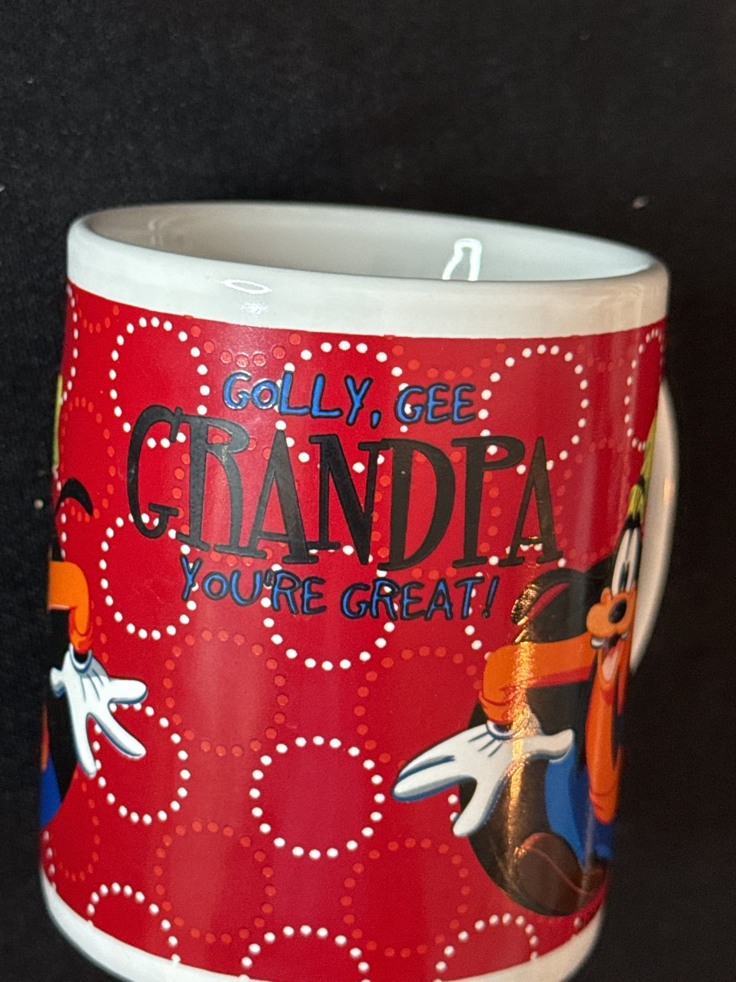 Disney Golly, Gee Grandpa You're Great Goofy Coffee Mug Cup 3.75" Tall