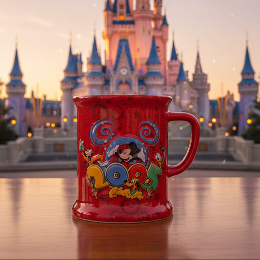 Walt Disney World 2005 3D Mickey Where The Party Never Ends Coffee Cup Mug 4" Tall