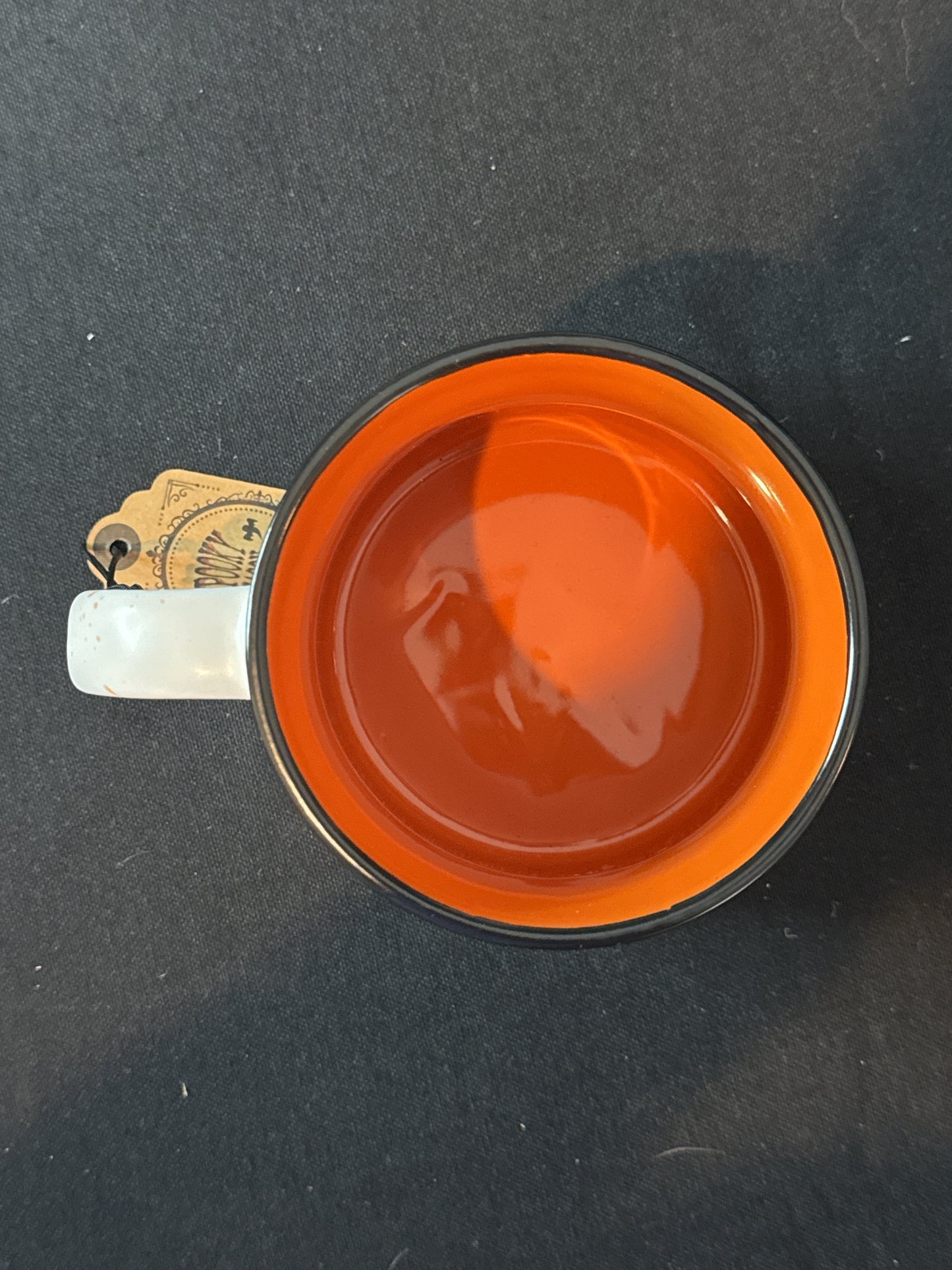 Global Design Connections Spider Web Halloween Coffee Mug Black Orange 3 5/8" Tall New