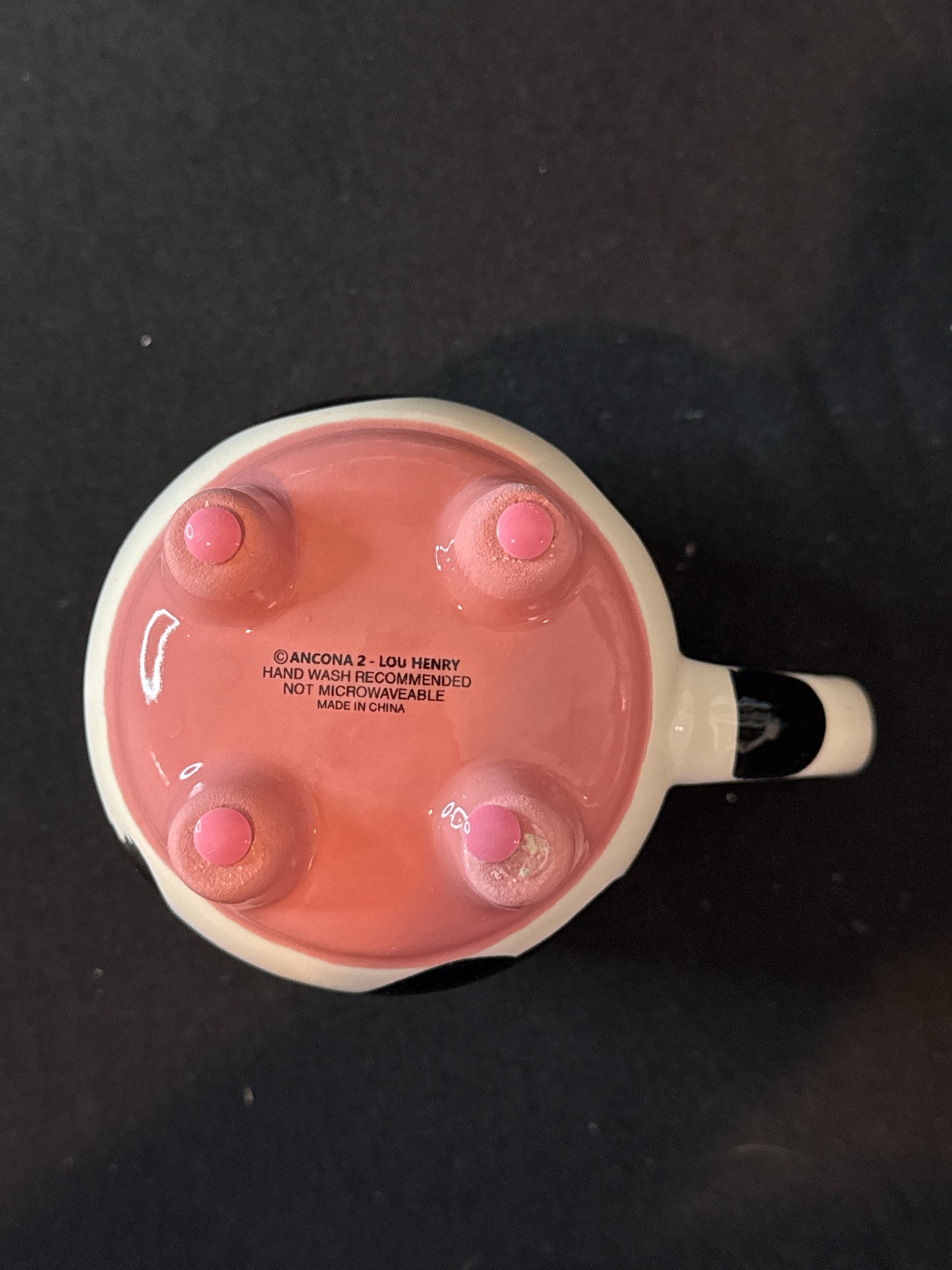 Anconia 2 Lou Henry Cow Coffee Cup Mug Anti-Slip Silicone Feet 20oz 5 1/8" Tall