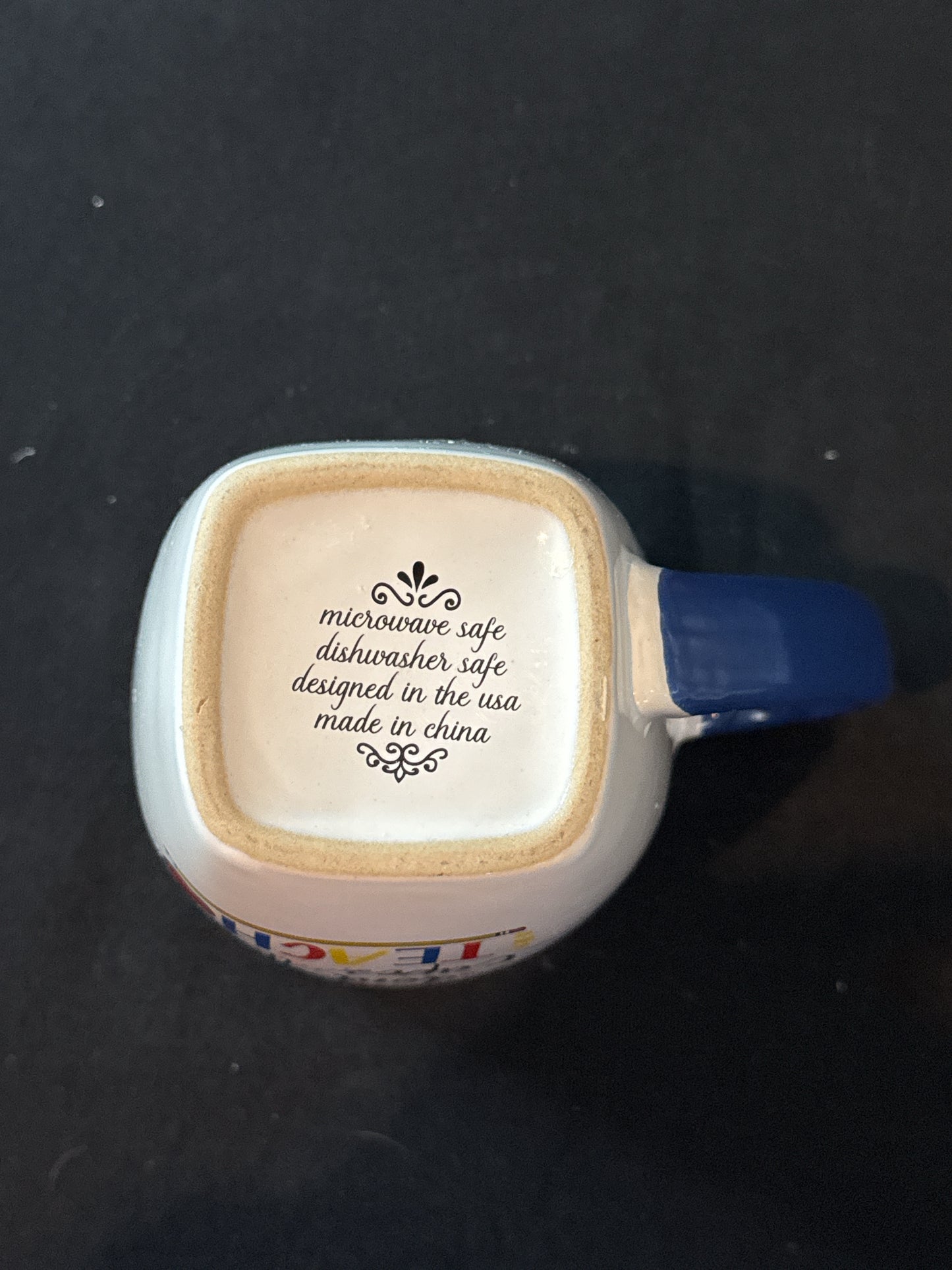 Real Heroes Don't Wear Capes, They Teach Large Coffee Cup Mug Yellow Interior 5 1/8" Tall