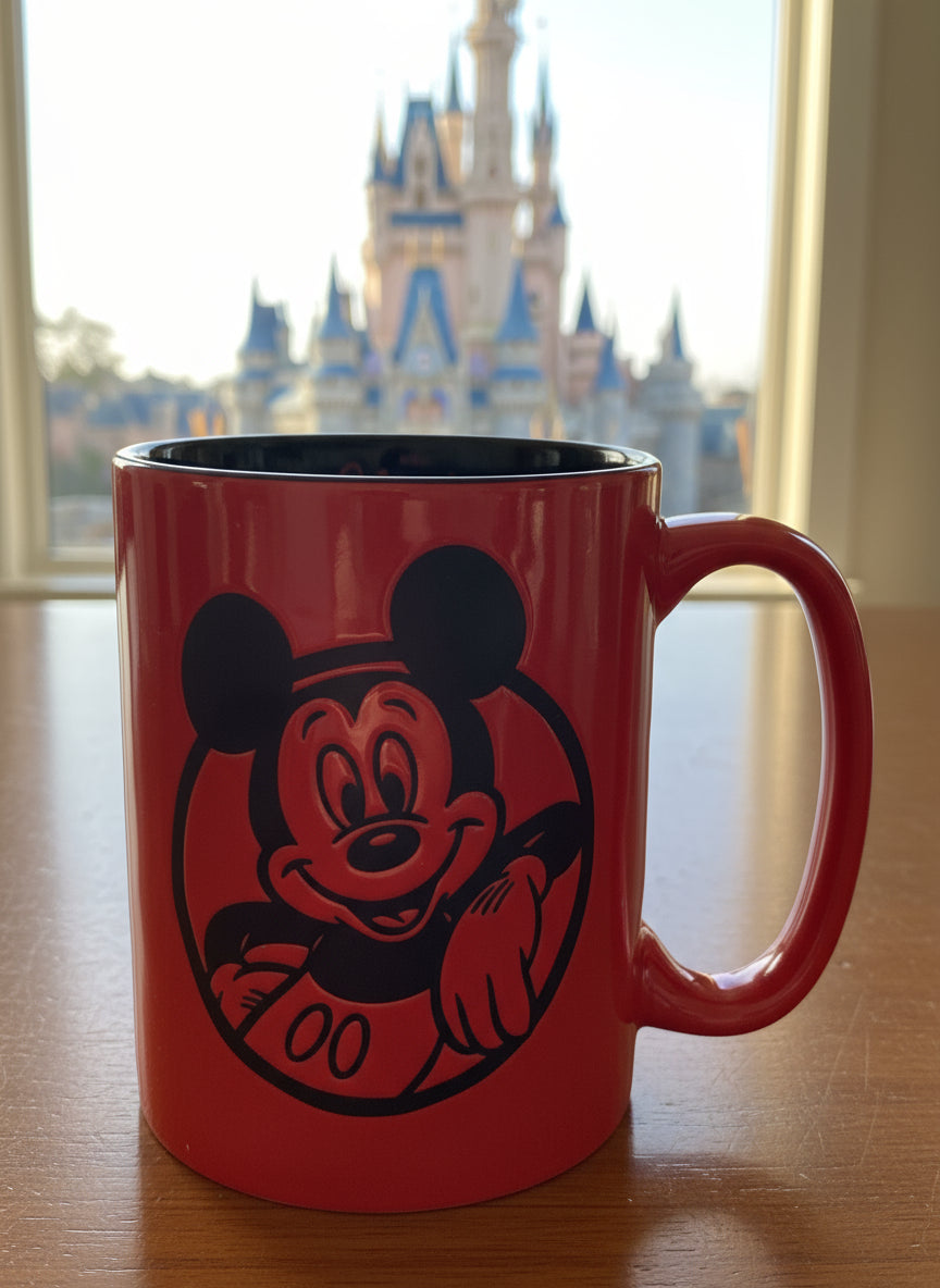 Silver Buffalo Disney Mickey Mouse Large Red/Black Coffee Mug Cup 4 5/8" Tall New