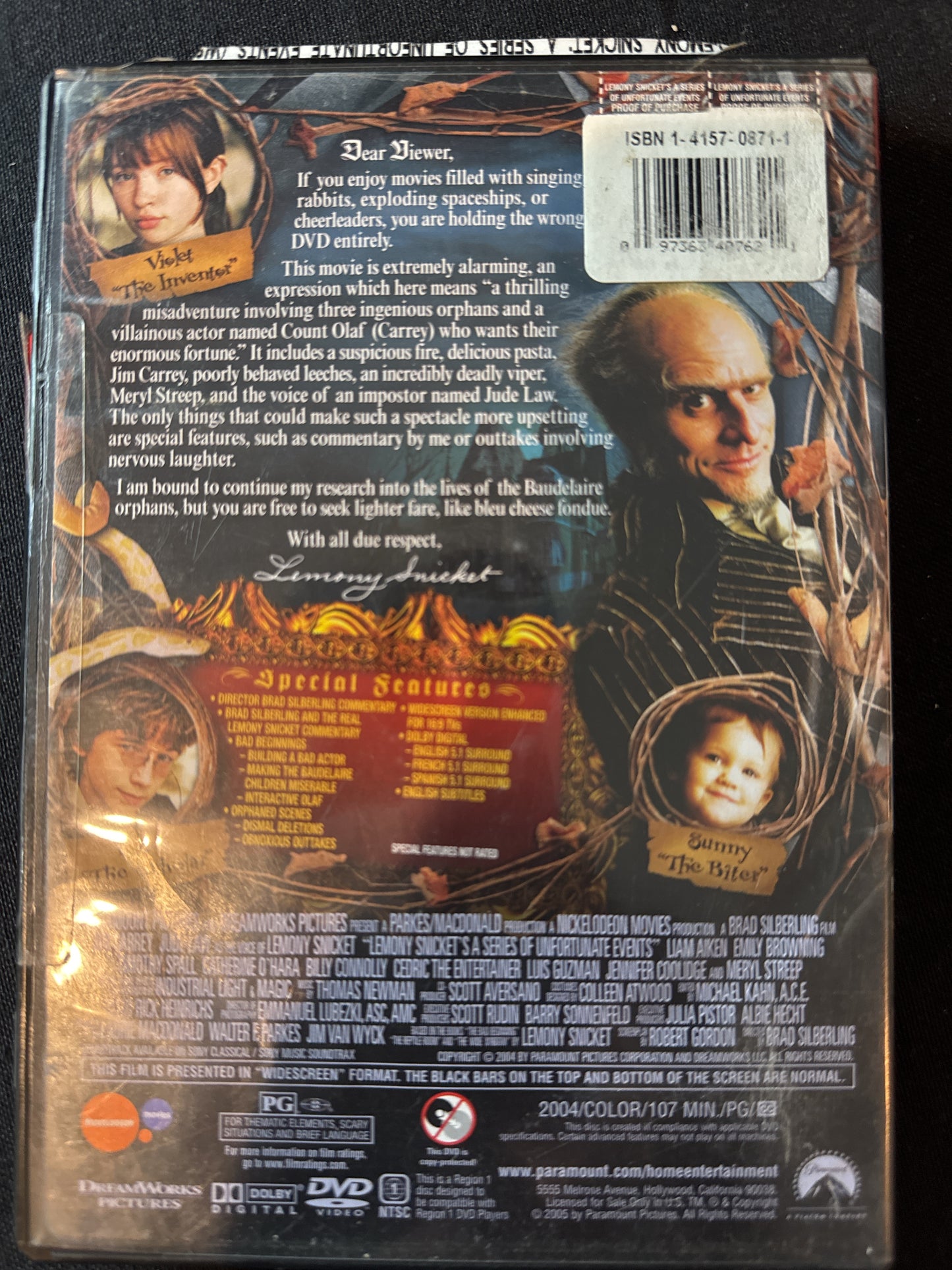 Lemony Snicket's A Series Of Unfortunate Events DVD