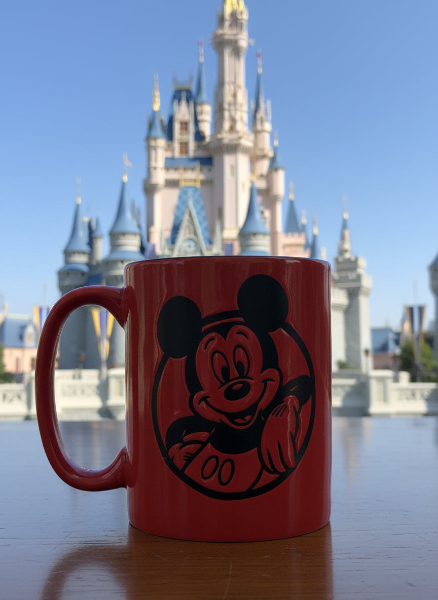 Silver Buffalo Disney Mickey Mouse Large Red/Black Coffee Mug Cup 4 5/8" Tall New