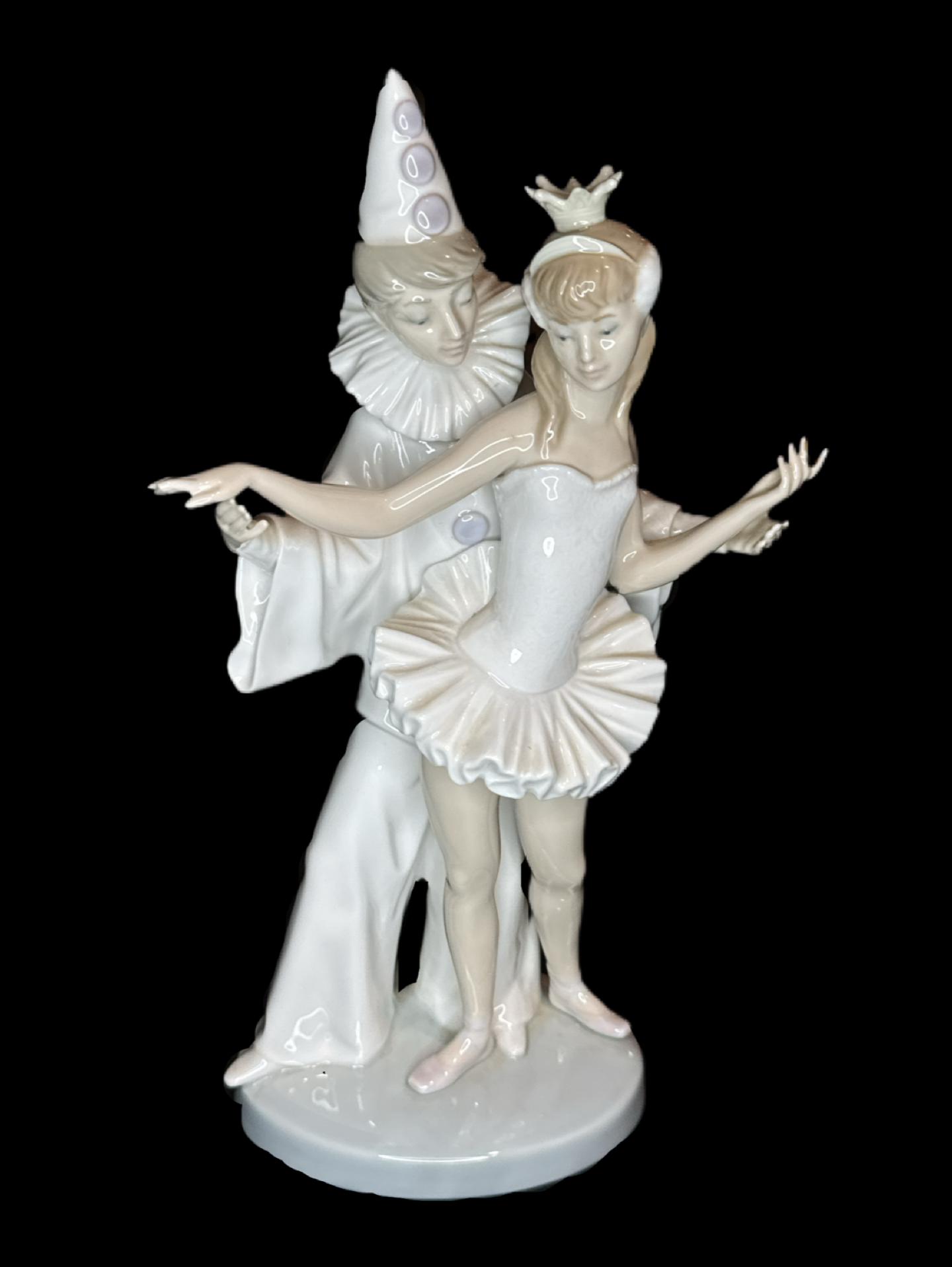 Lladro #4882 Carnival Couple Porcelain Figurine Matte Boy Girl Ballerina Clown