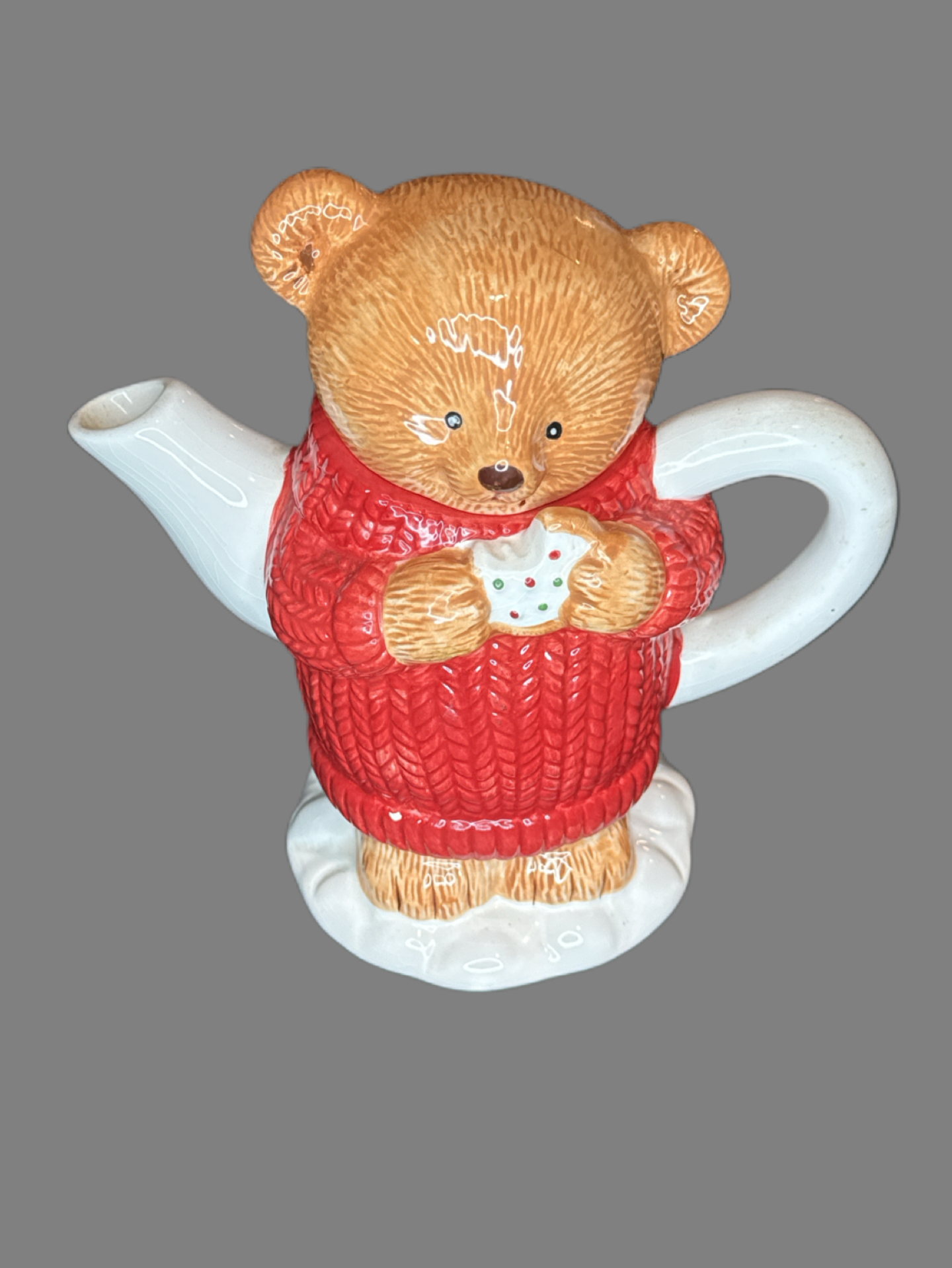 Bear Tea Pot Kettle Gourmet Gifts By Hallmark Red Sweater Item #224501