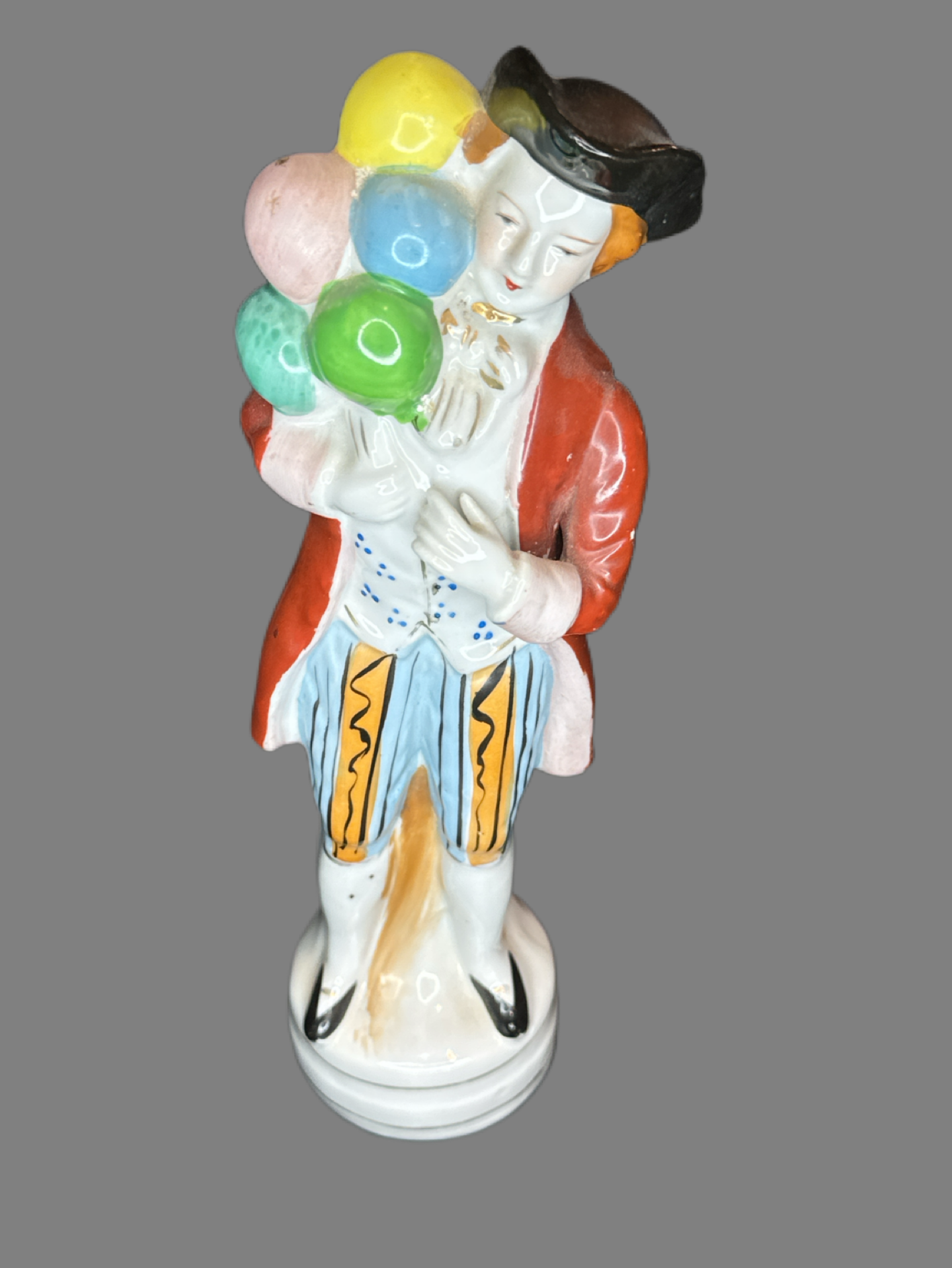 Colonial Couple Holding Balloons Porcelain Figurine Set 9" L&M Inc. Japan Vintage