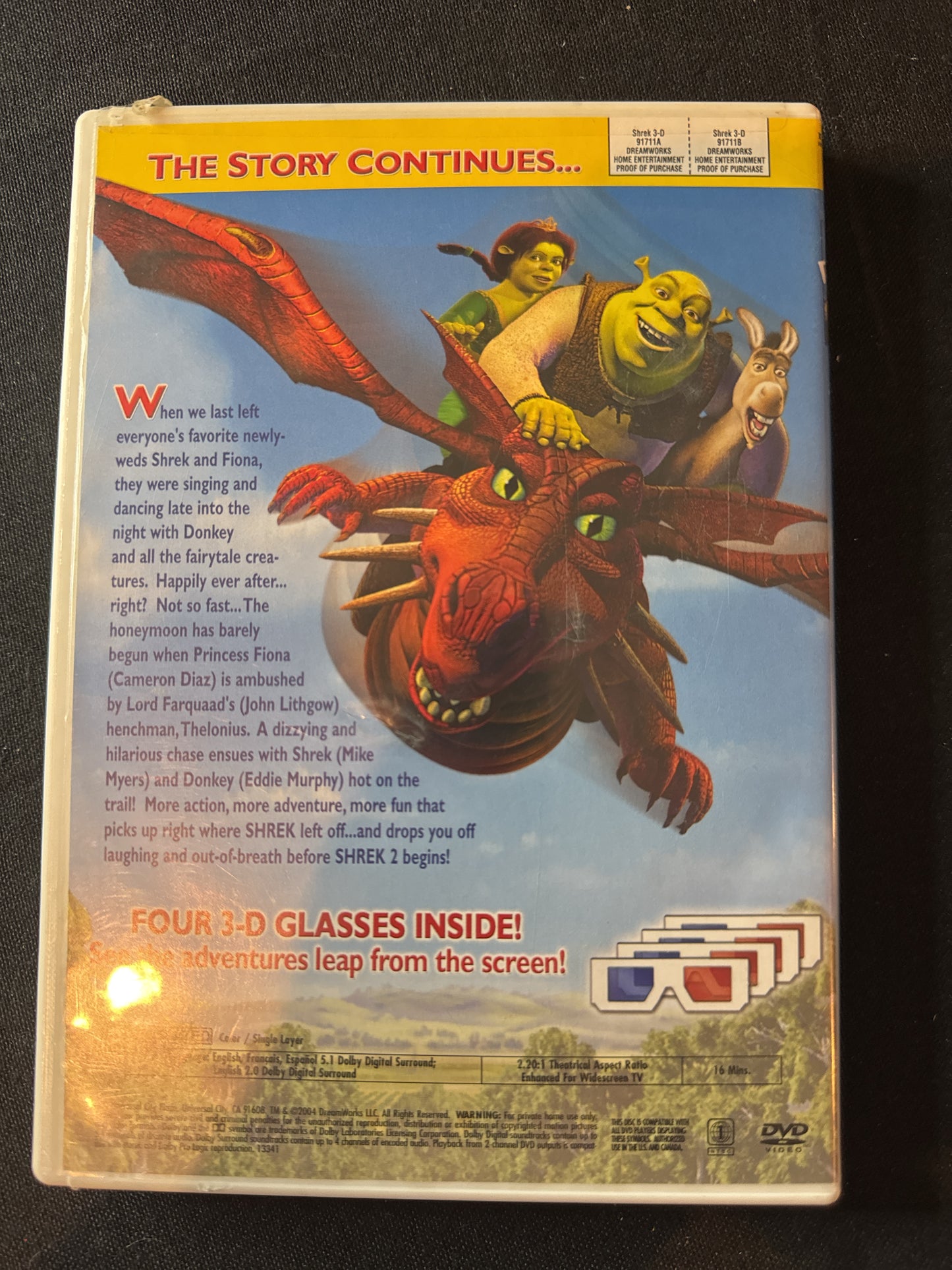 Shrek in 3D An All New Adventure DVD with 3D Glasses