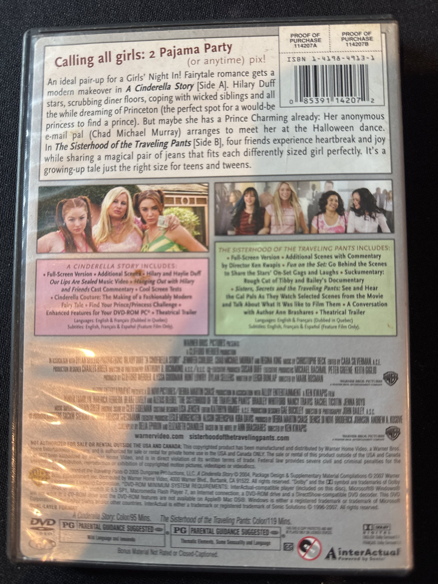 Double Feature A Cinderella Story & The Sisterhood of the Traveling Pants DVD