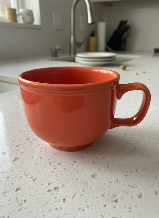 Jumbo Poppy Orange Homer Laughlin Fiesta 18oz Coffee Cup Mug 3.5" Tall