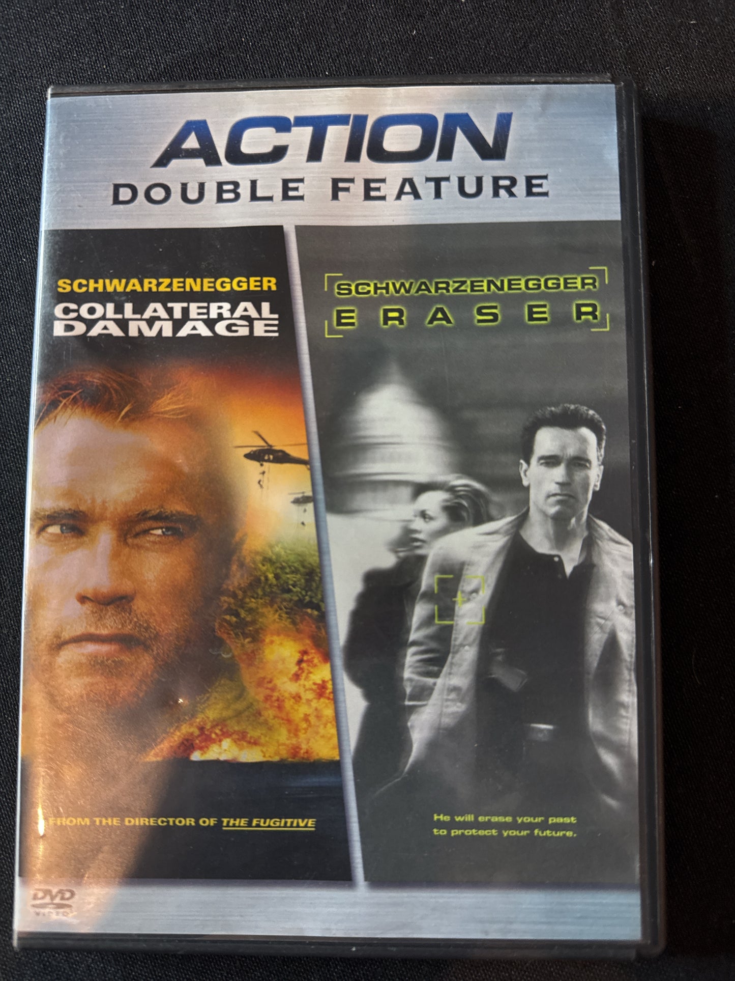 Double Feature Collateral Damage & Eraser Arnold Schwarzenegger DVDs