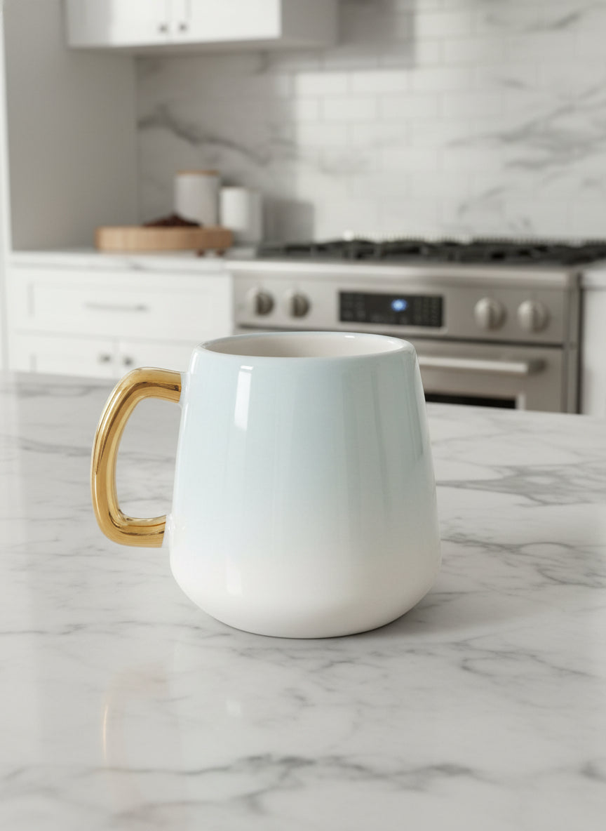 New MudPie Super Mom Super Wife Super Tired Blue Coffee Mug Cup 4" Tall