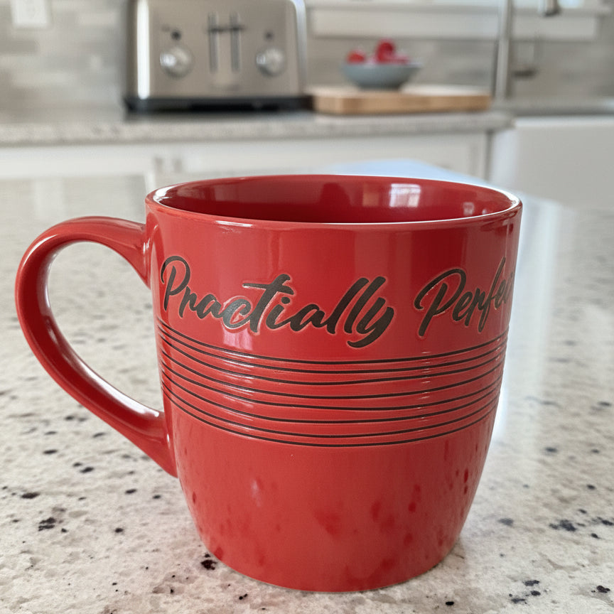 Large "Actually I Can" Red Coffee Mug Cup 4 3/8" Tall New