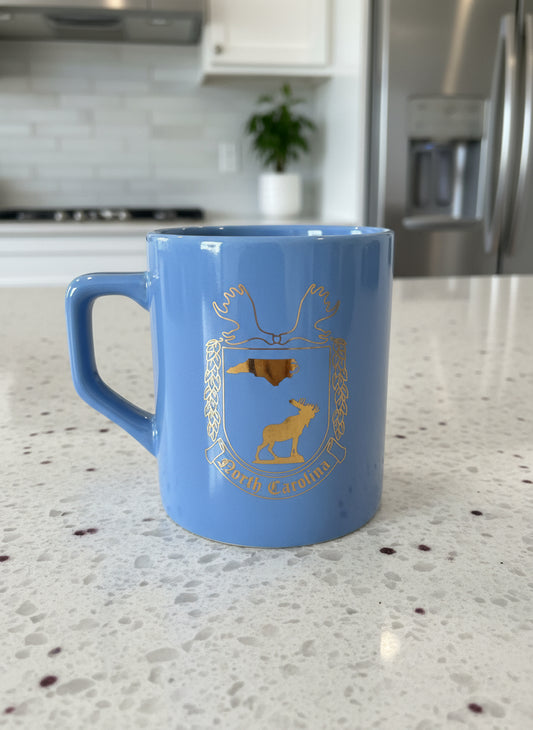 North Carolina Moose Blue Coffee Cup Mug 4" Tall