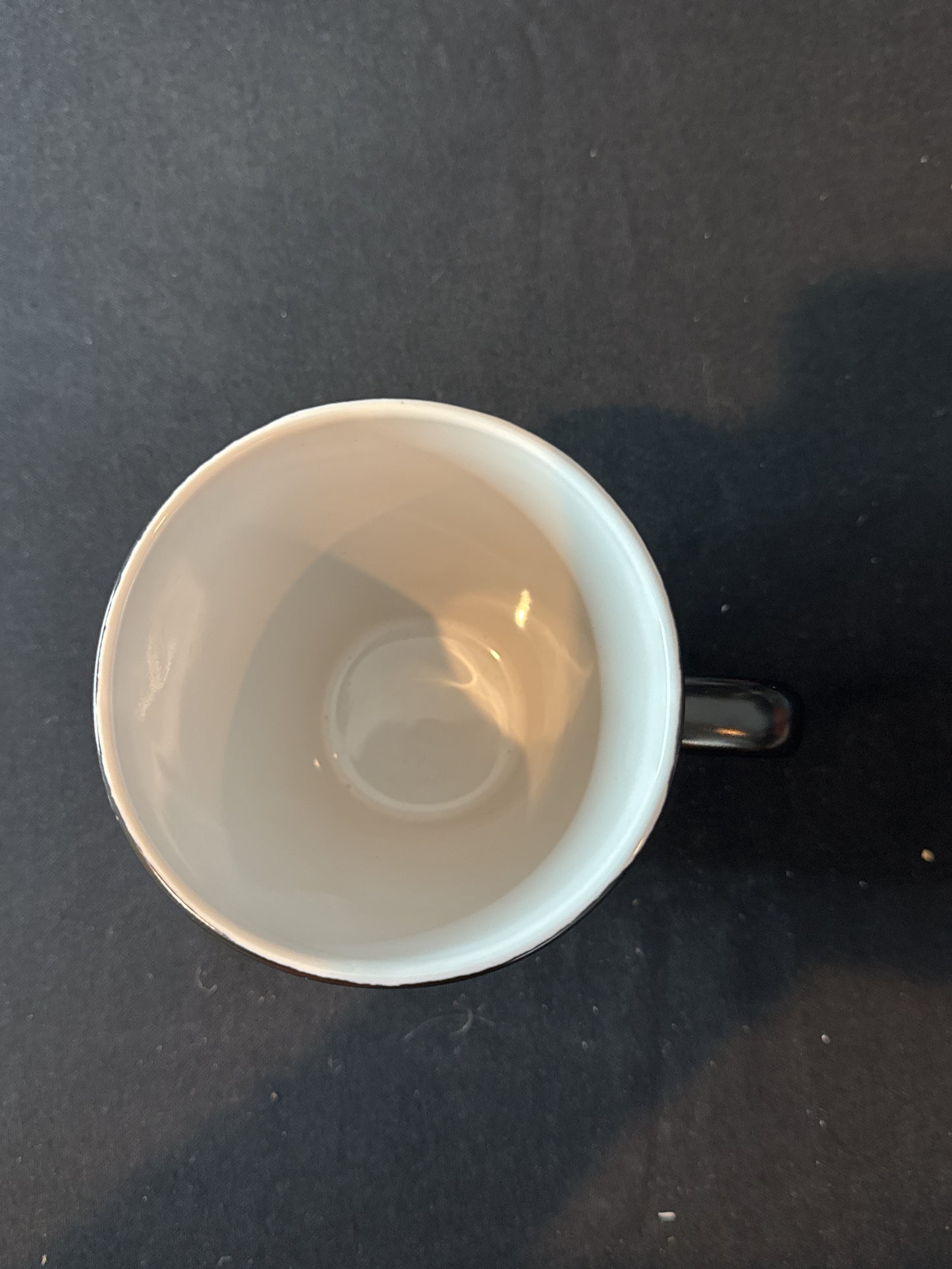 Large Tall Happiness Black Coffee Mug Cup 5.25" Tall From Roscher