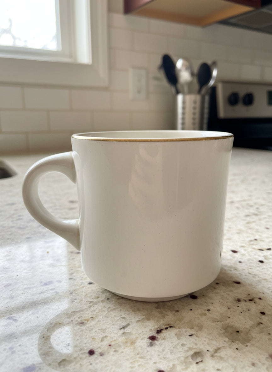Vintage Canada Coffee Cup Mug 22k Gold Rim 3.25" Tall
