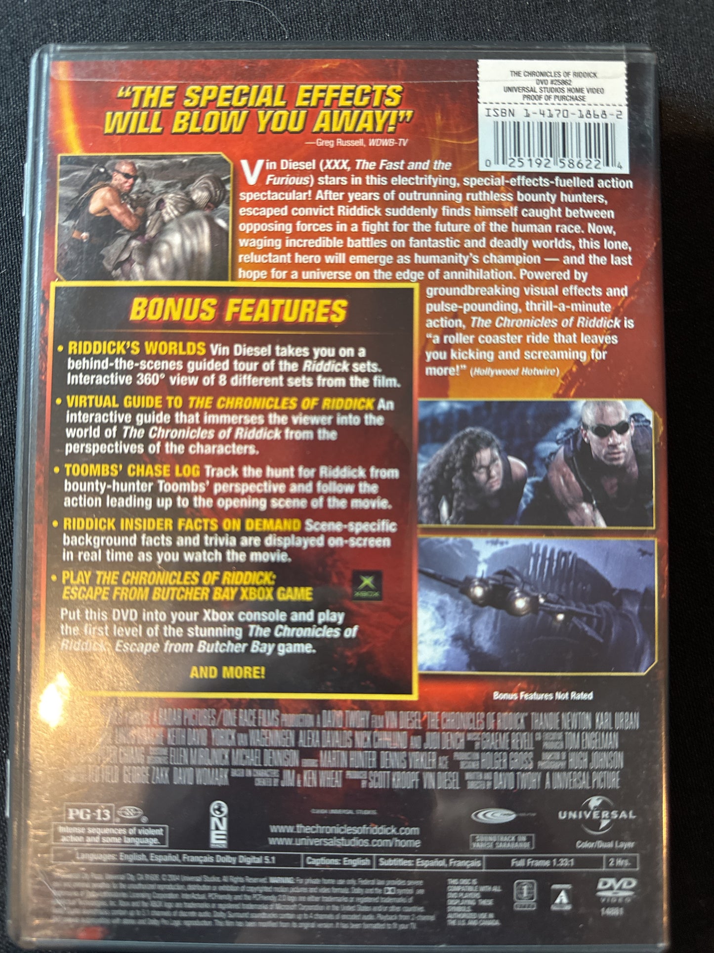 Vin Diesel The Chronicles of Riddick DVD
