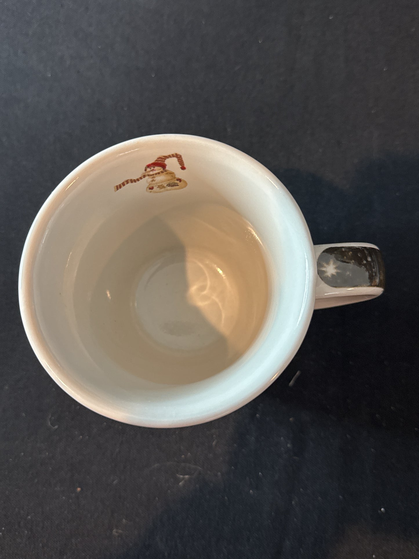 Snowman Christmas Coffee Mug Cup 14oz 4.25" Tall Snowman Inside Rim