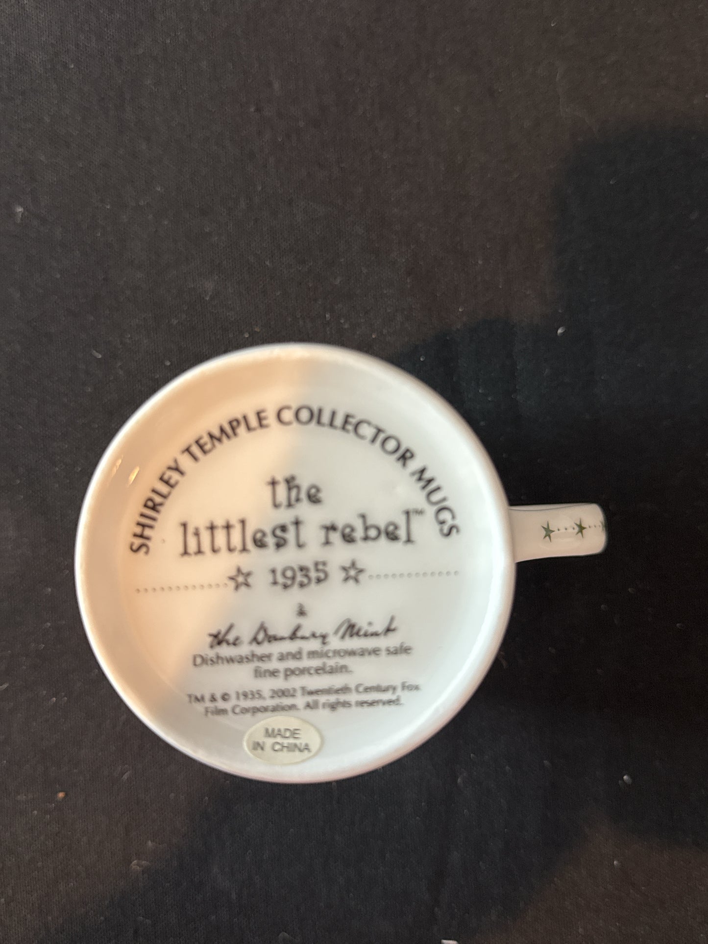 Danbury Mint Collector's Cup Shirley Temple Coffee Mug Cup 4 1/8" Tall The Littlest Rebel