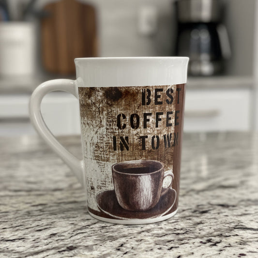 Royal Norfolk Best Coffee In Town Coffee Cup Mug 4 5/8" Tall