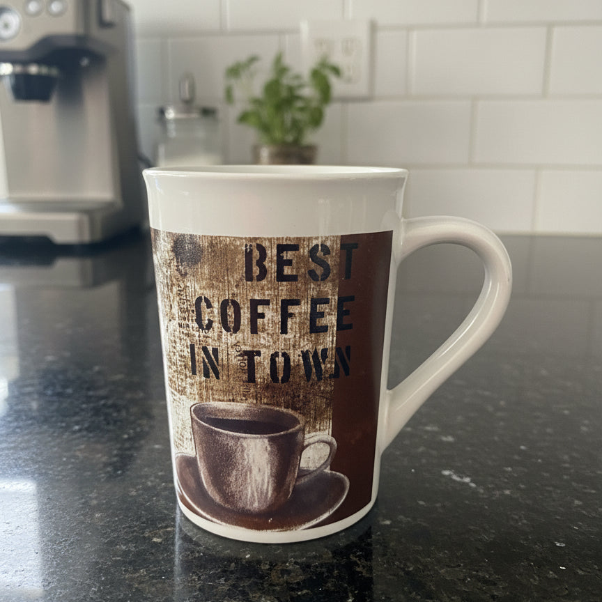 Royal Norfolk Best Coffee In Town Coffee Cup Mug 4 5/8" Tall