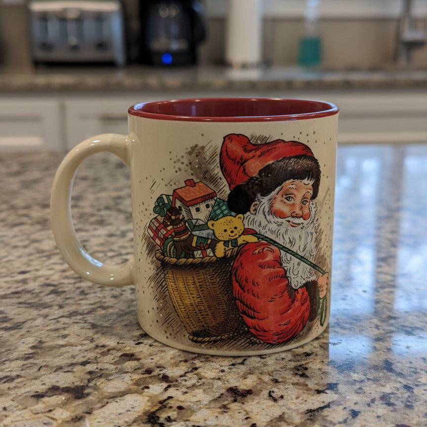 Vintage Santa 1987 Potpourri Press Coffee Mug Cup New in Box 3.5" Tall