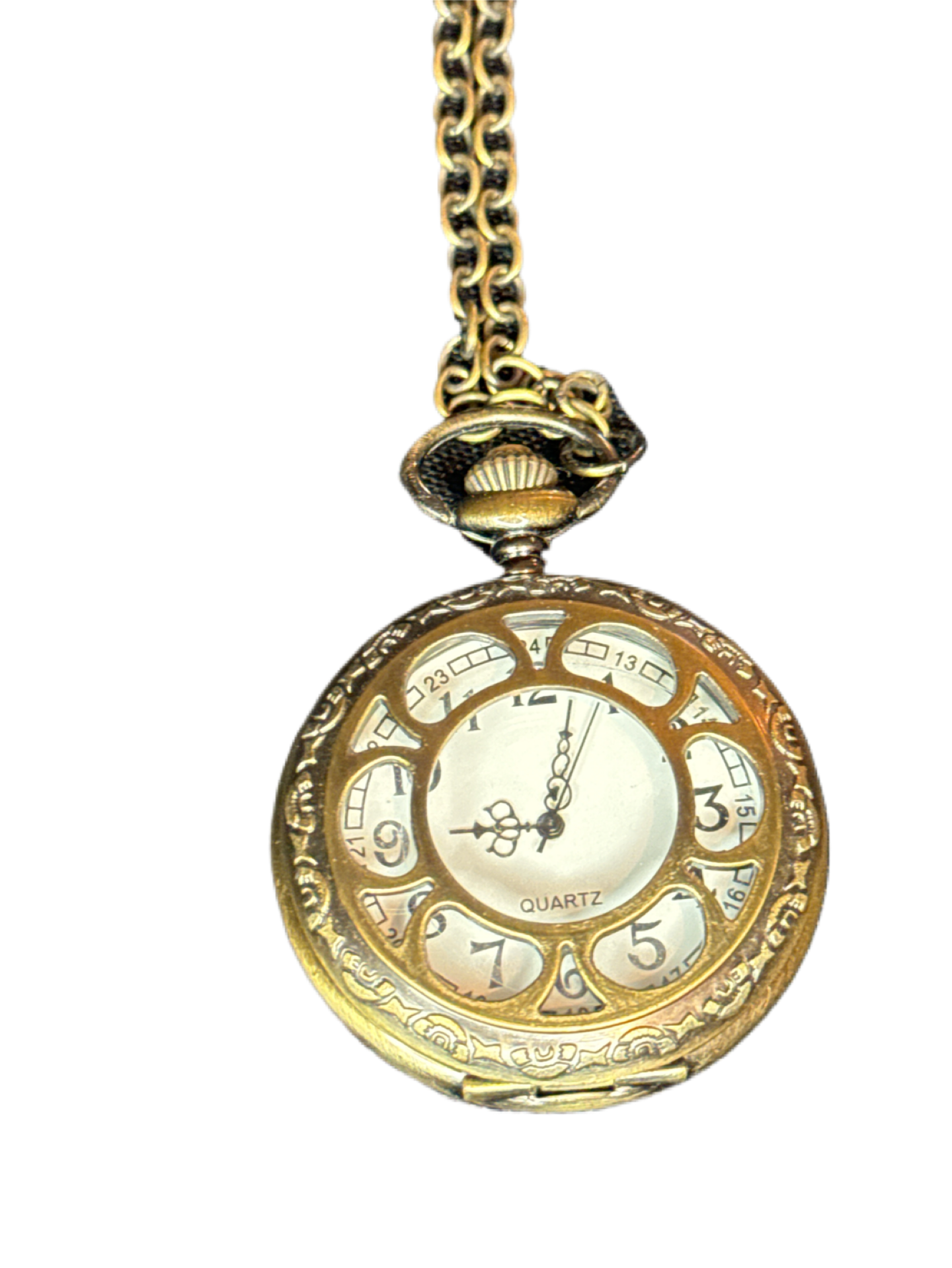 Pocket Watch, Quartz, Brass Cover Needs Battery