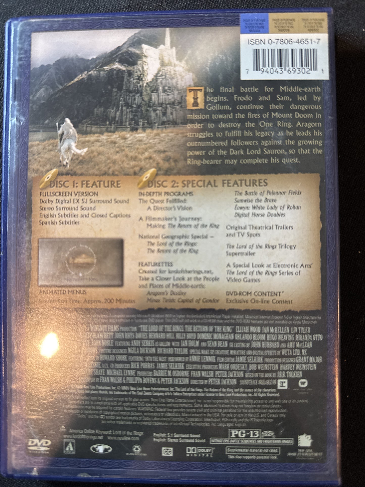 The Lord of the Rings The Return of the King DVDs