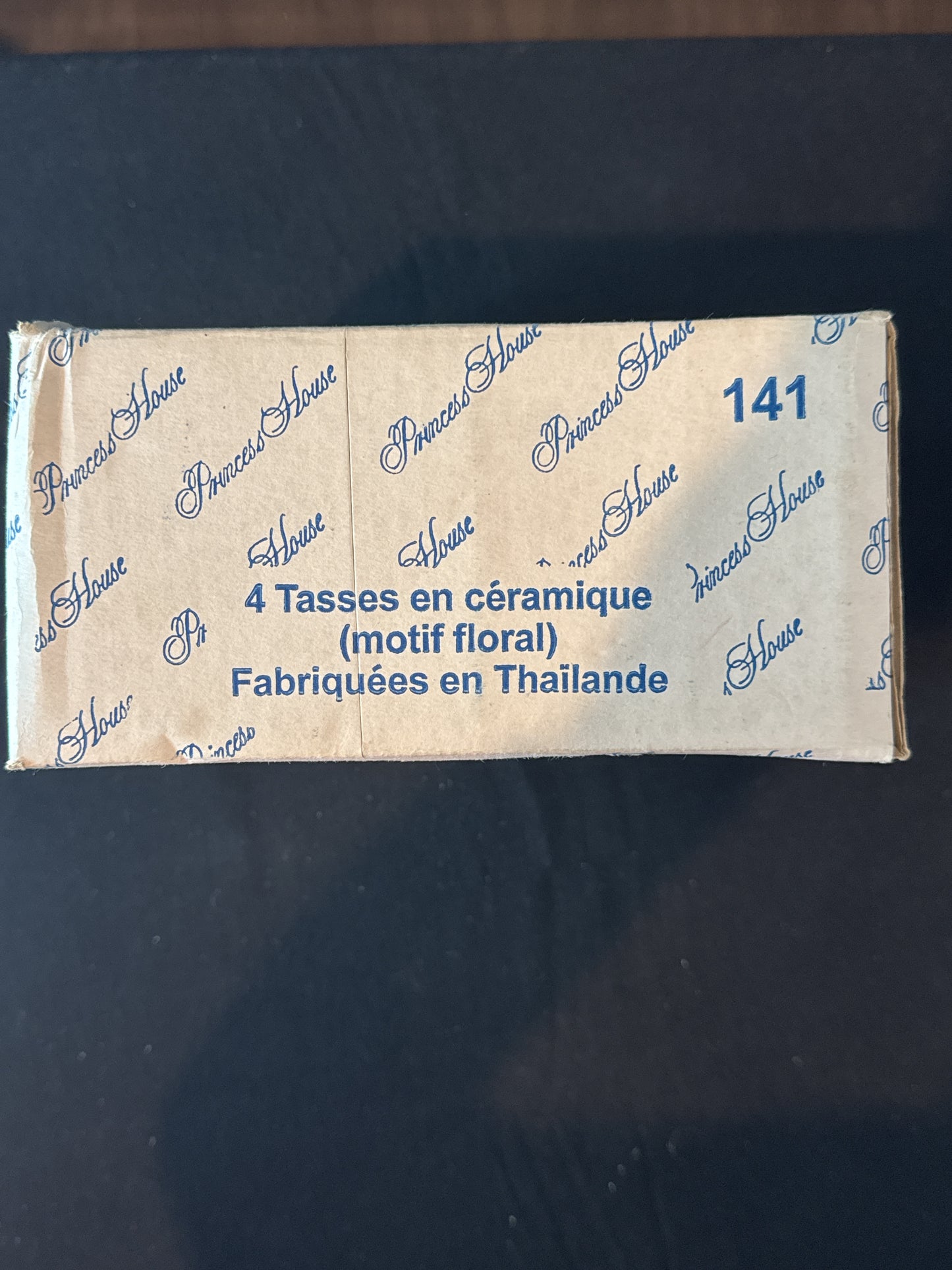 New Old Stock Princess House Veranda Floral Accent Set of 4 Coffee Cups Mugs 3.5" Tall In Box