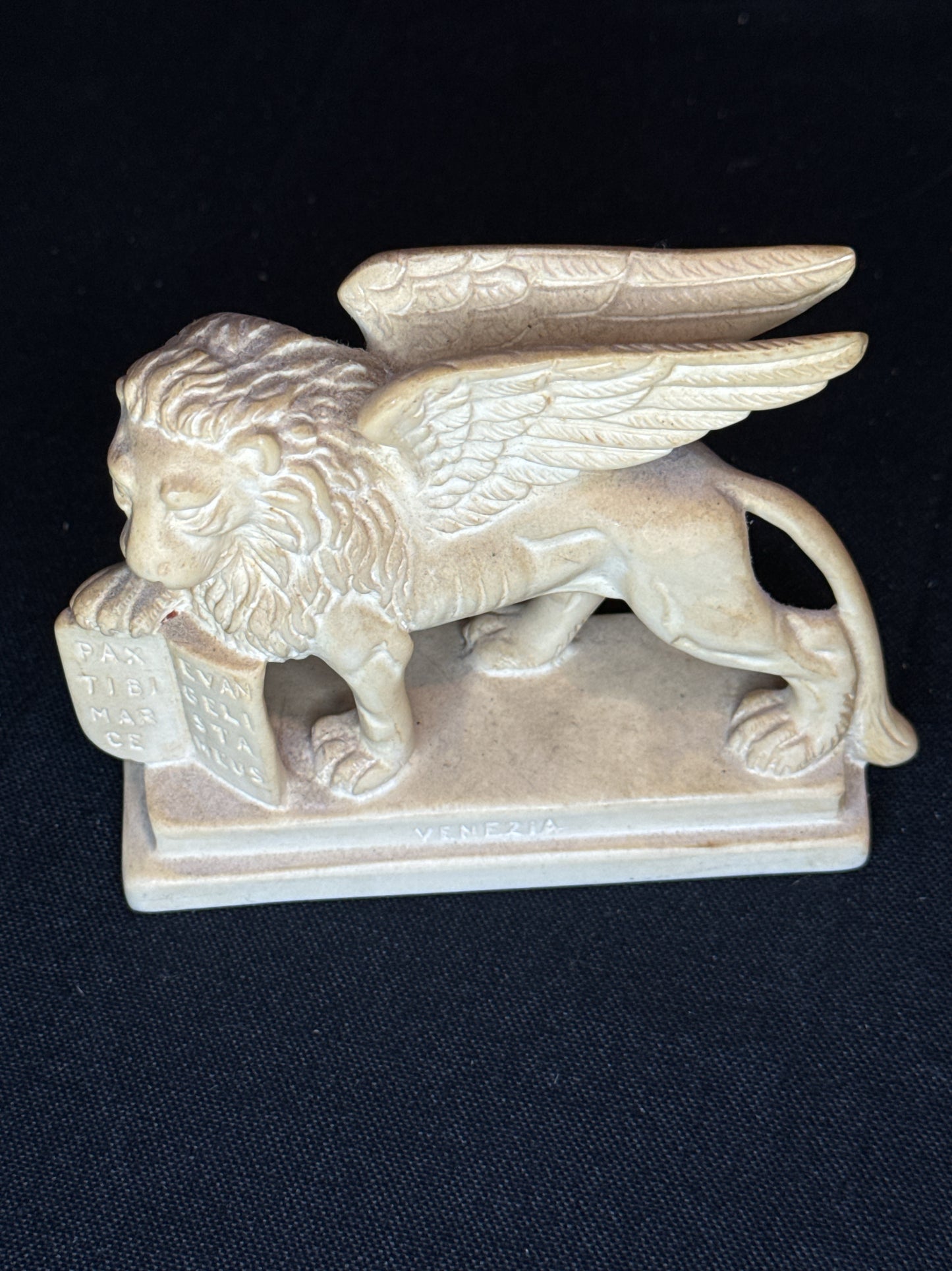 Lion of St. Mark Sculpture G. Ruggeri Winged Lion Alabaster Venezia Rome