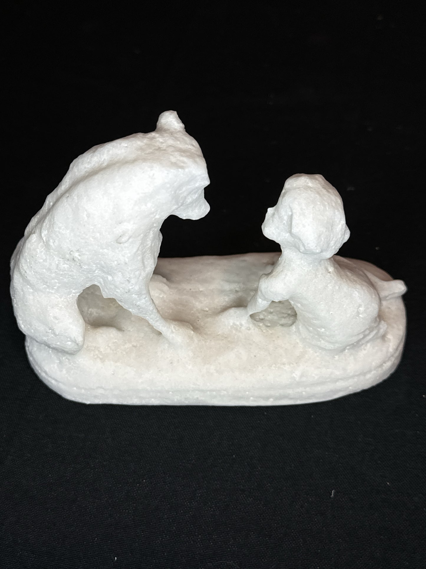 Vintage Salt Stone Child and Dog