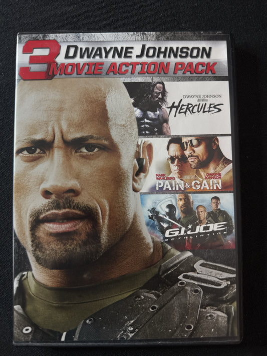 3 Movie Action Pack Dwayne Johnson, Hercules, Pain & Gain, GI Joe DVDs