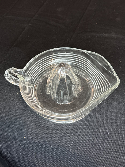 Vintage 1950's Clear Pressed Glass Citrus Juicer with Handle