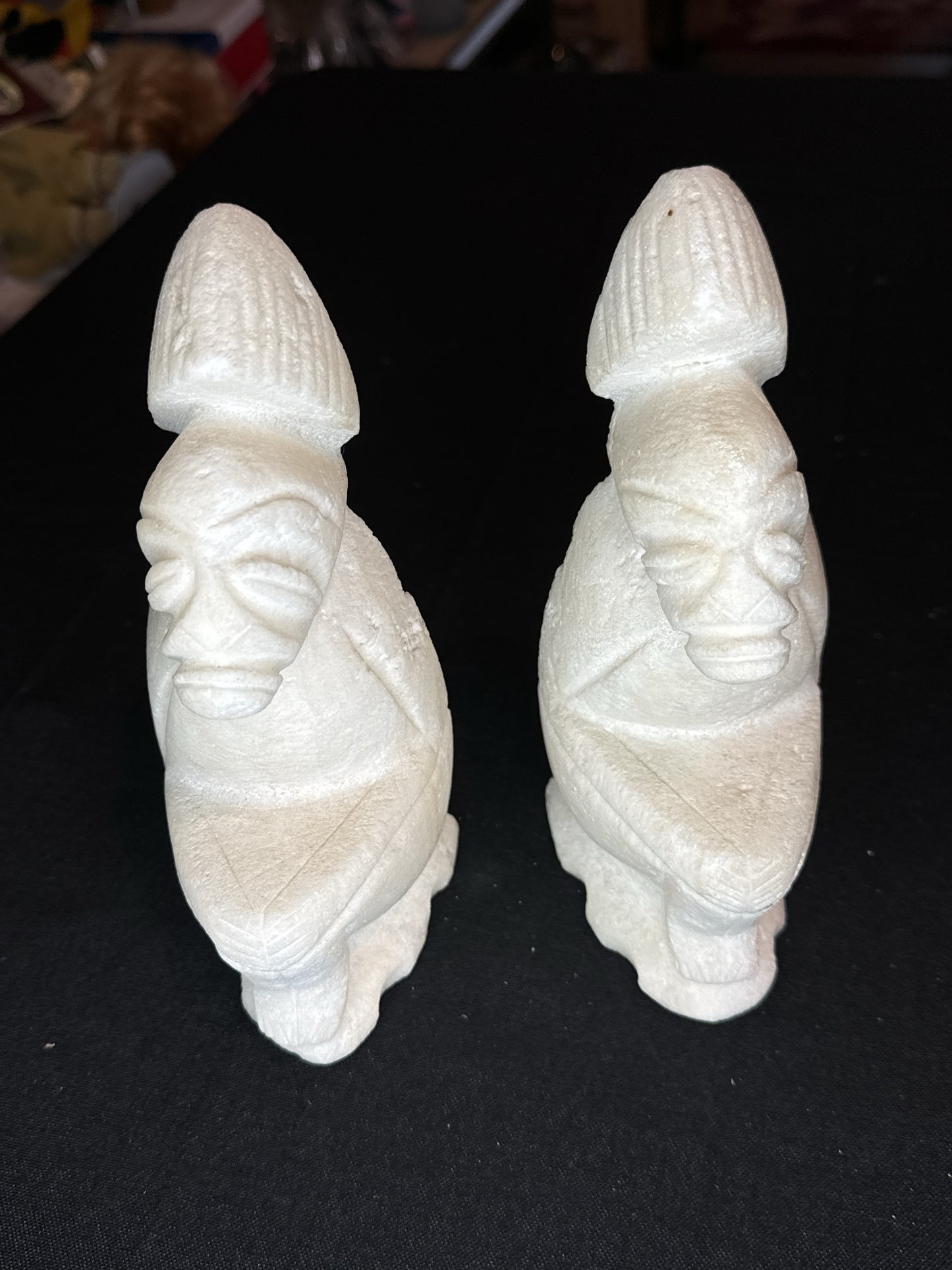 Unique Carved Stone Bookends