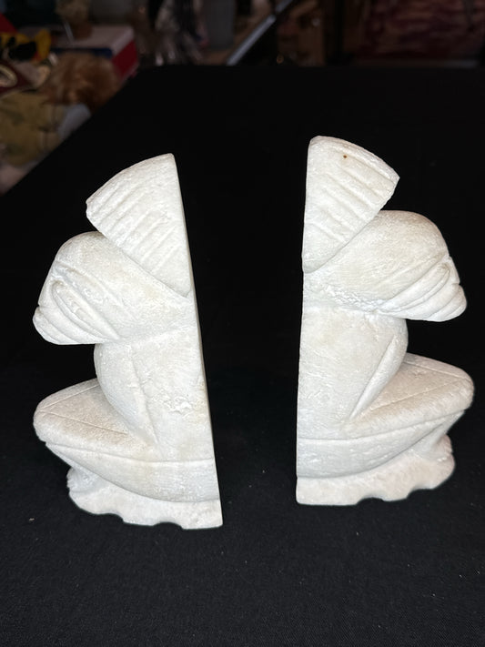 Unique Carved Stone Bookends