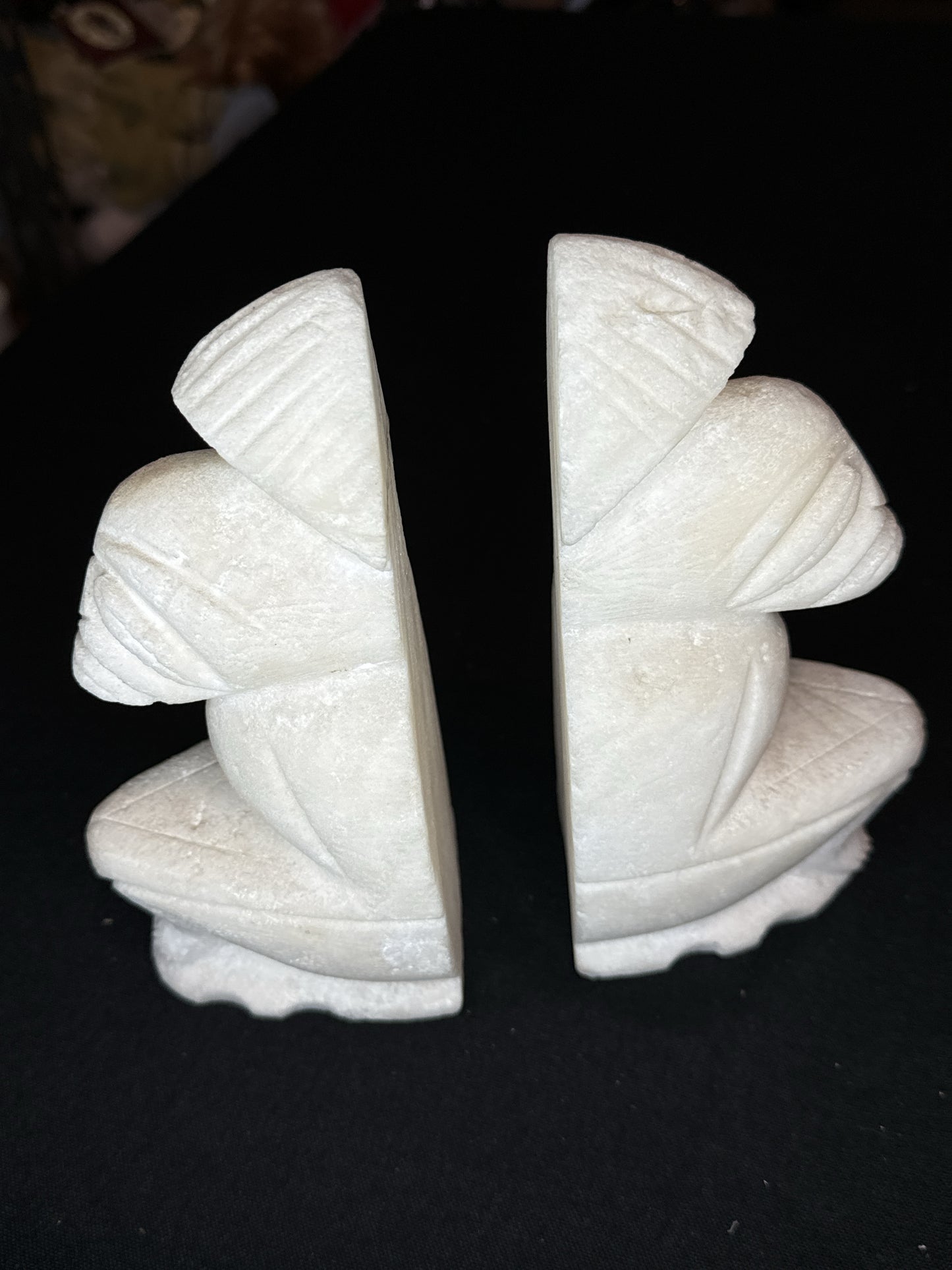 Unique Carved Stone Bookends